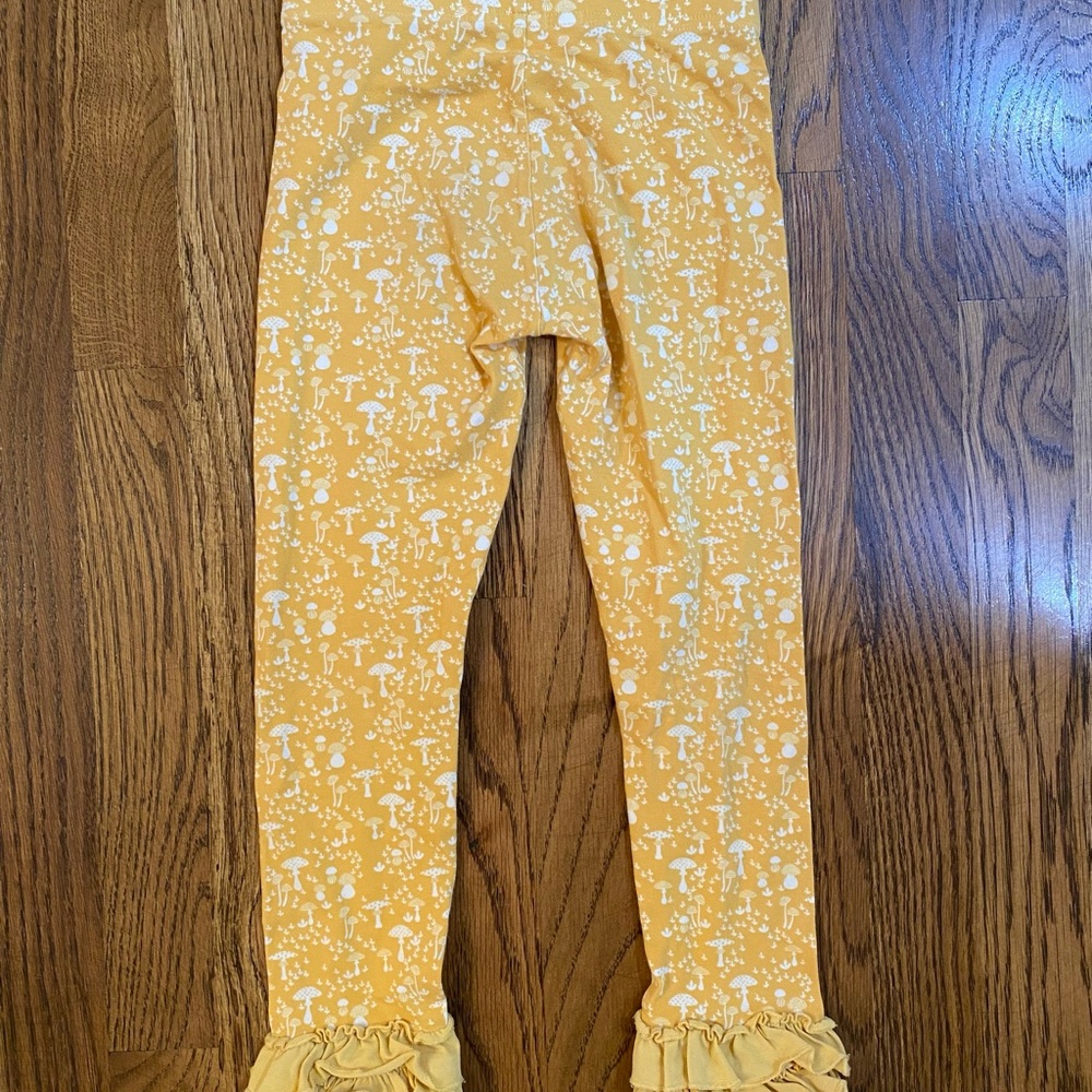 Damage- Matilda Jane Mustard Mushroom Leggings - Picture 3 of 5